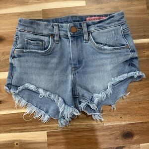Blank NYC Mini Lennox High Rise Frayed Denim Shorts Girls Size 10